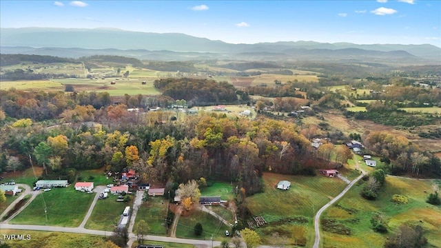 drone / aerial view with a mountain view