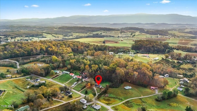 aerial view with a mountain view