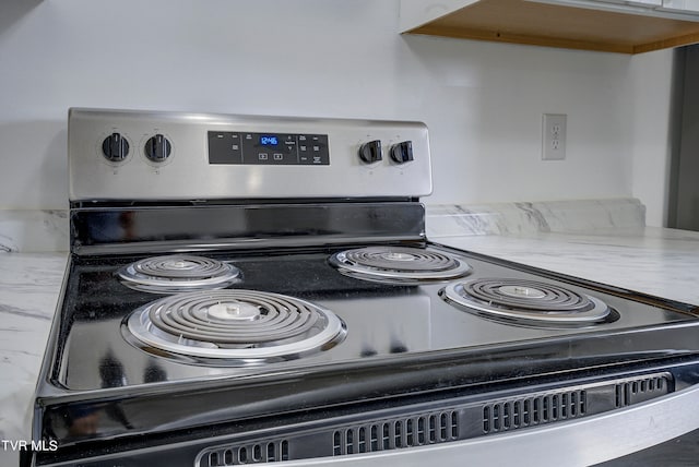 details with stainless steel electric range