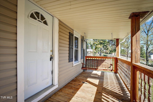 deck featuring a porch