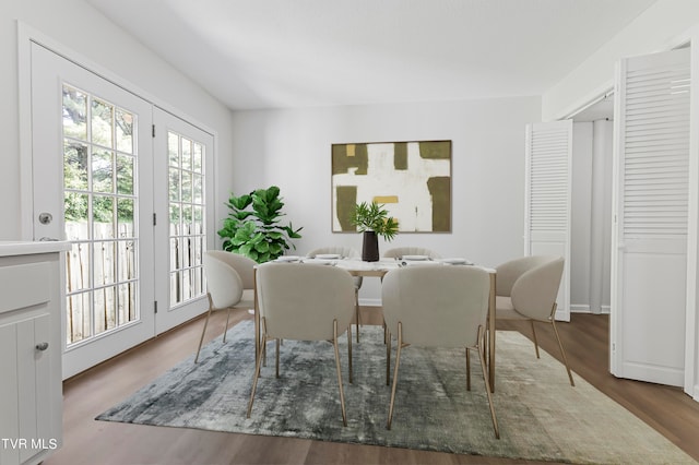 dining room featuring dark hardwood / wood-style flooring