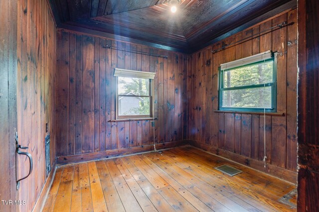 120 Rock Rd, Bristol, TN 37620 - unfurnished room featuring wood walls, hardwood / wood-style floors, and wood ceiling