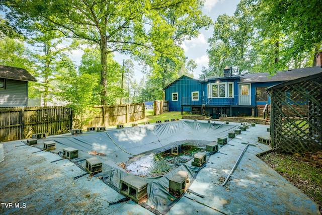 120 Rock Rd, Bristol, TN 37620 - view of swimming pool featuring a fenced backyard and a wooden deck