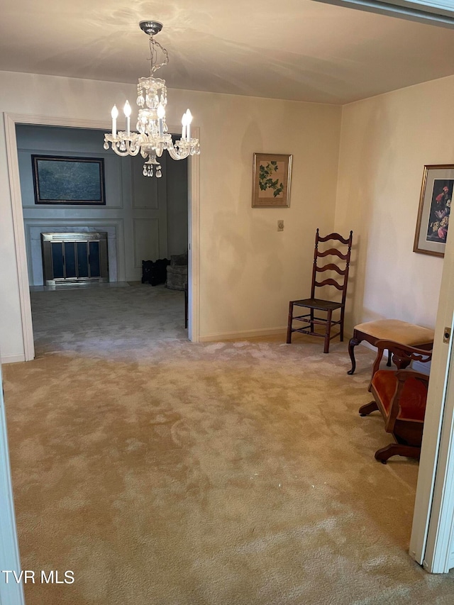 unfurnished room with carpet flooring