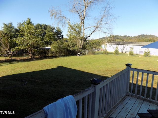 view of yard featuring a deck