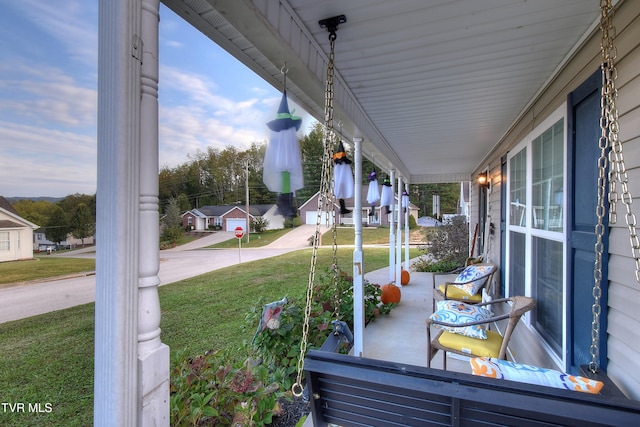 exterior space featuring covered porch