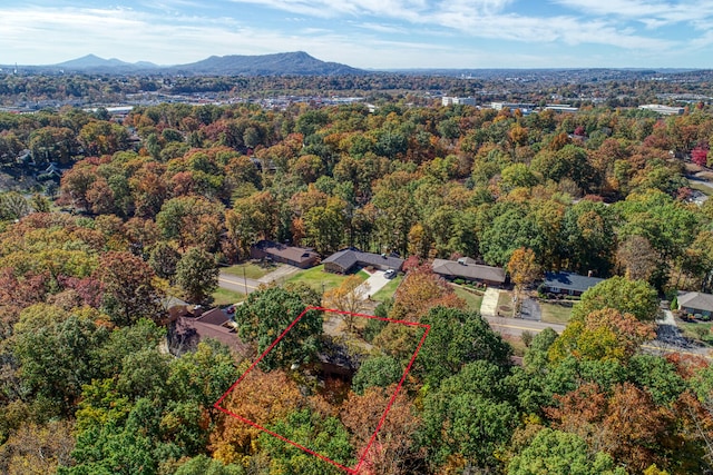 aerial view featuring a mountain view