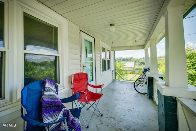 view of patio featuring covered porch