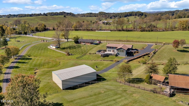 drone / aerial view with a rural view