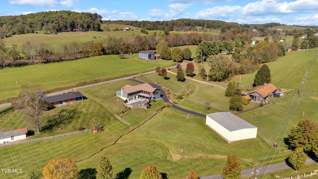 bird's eye view with a rural view