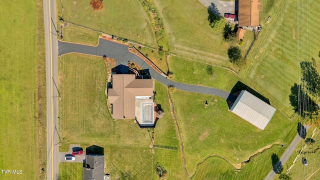 bird's eye view with a rural view