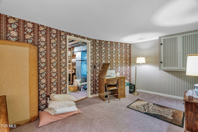 sitting room featuring carpet floors