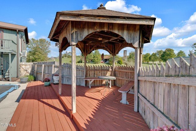 deck with a gazebo