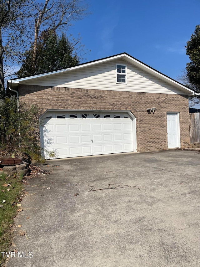 view of garage