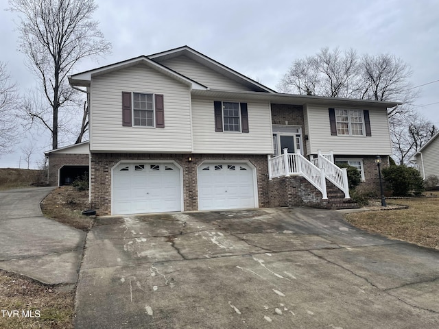 bi-level home with a garage