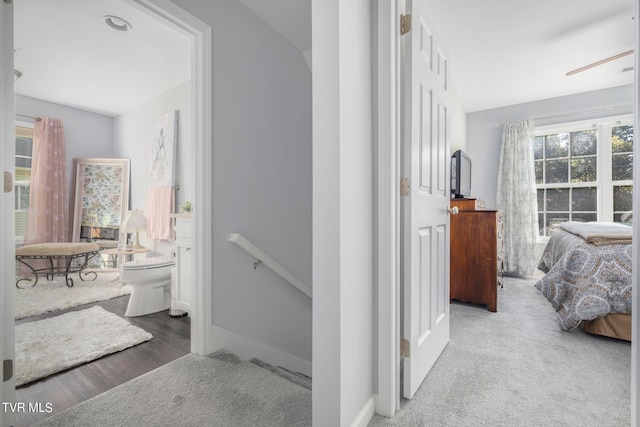 hallway with wood-type flooring