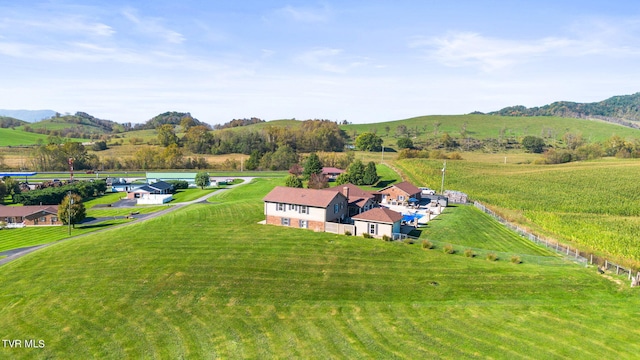 drone / aerial view featuring a rural view