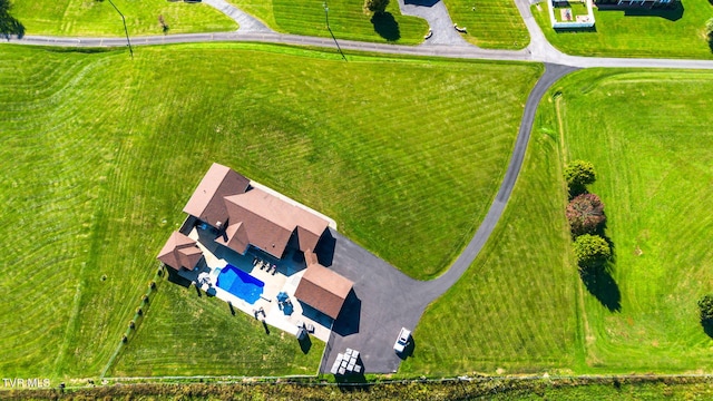 drone / aerial view featuring a rural view