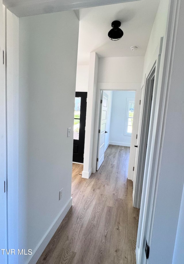 hallway featuring light hardwood / wood-style flooring