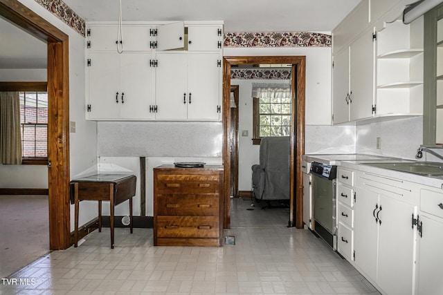 1021 Tusculum Blvd, Greeneville, TN 37745 - kitchen featuring a wealth of natural light, white cabinets, a sink, and open shelves