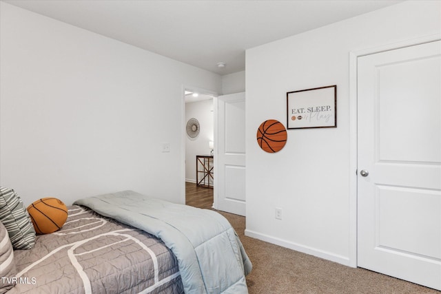 bedroom with carpet floors