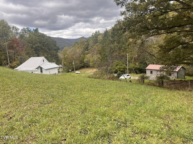 view of yard featuring a view of trees
