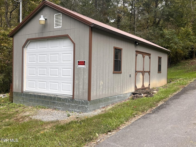 view of garage