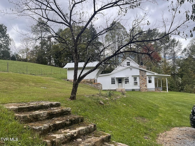 view of yard with fence