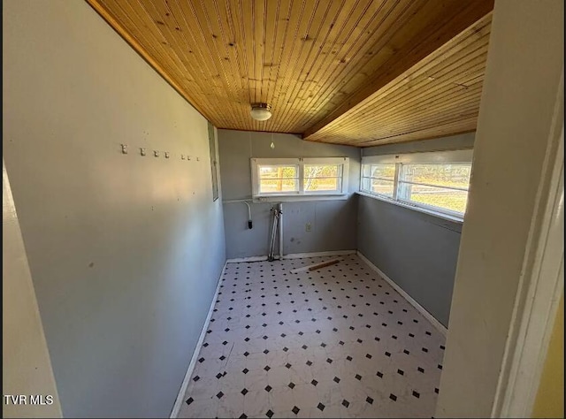 washroom featuring wood ceiling