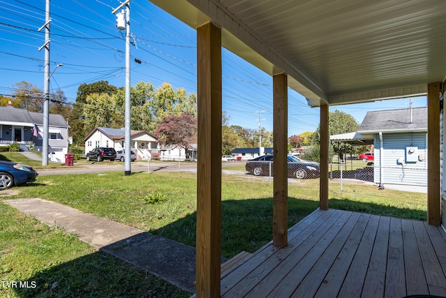 1608 E Fairview Ave, Johnson City, TN 37601 - wooden terrace featuring a lawn and a residential view