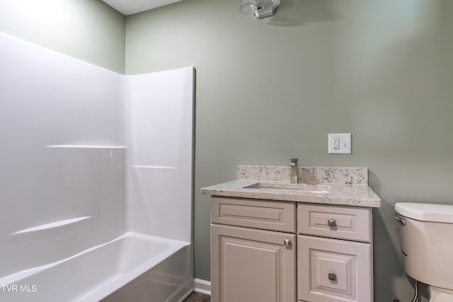 1608 E Fairview Ave, Johnson City, TN 37601 - full bathroom with toilet, vanity, and tub / shower combination