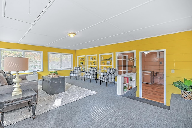view of carpeted living area