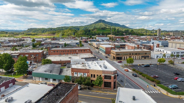 bird's eye view with a mountain view