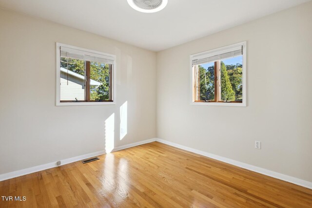 empty room featuring hardwood / wood-style flooring and plenty of natural light