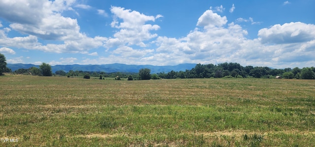 view of mountain feature with a rural view