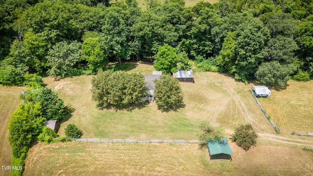 bird's eye view with a rural view