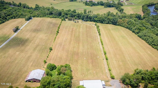 aerial view featuring a rural view