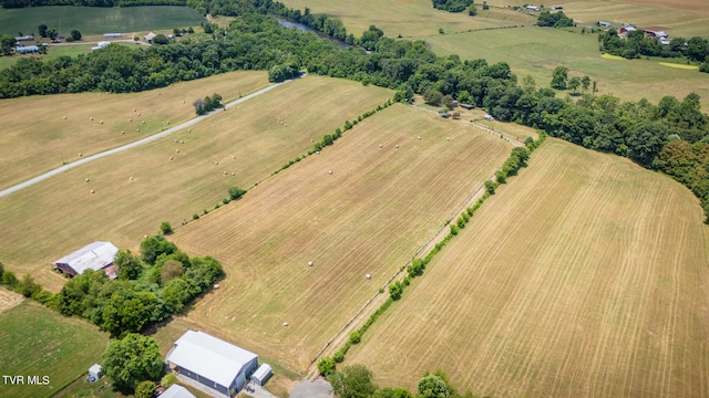 bird's eye view with a rural view