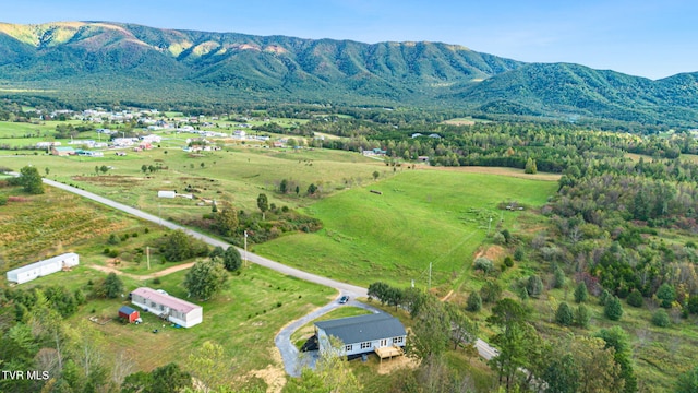 bird's eye view with a mountain view