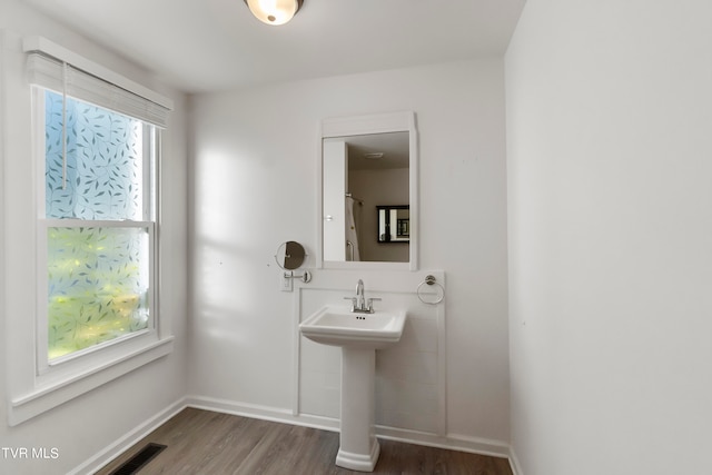 bathroom featuring hardwood / wood-style floors