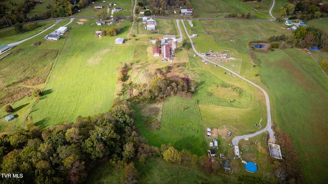 drone / aerial view featuring a rural view