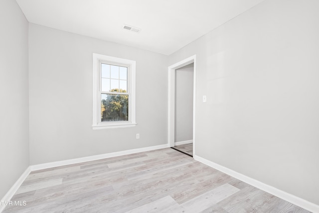 empty room featuring light wood-type flooring