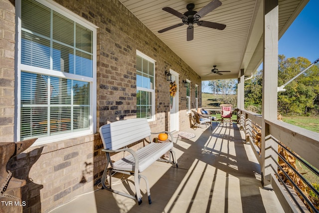 view of patio / terrace with ceiling fan