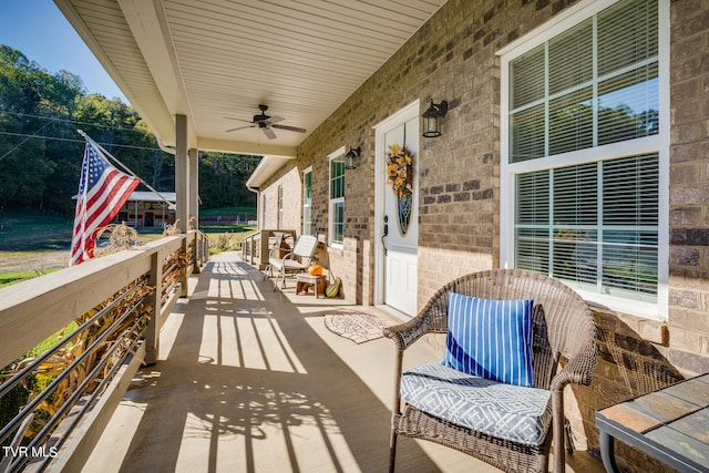 view of patio / terrace with ceiling fan