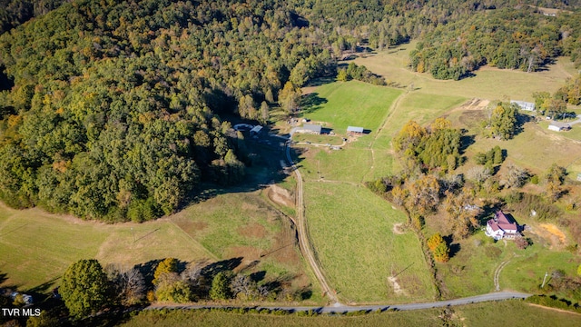 drone / aerial view with a rural view