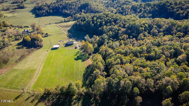 drone / aerial view with a rural view