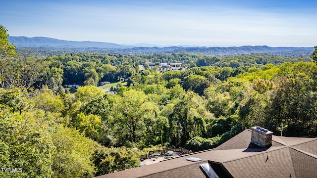 bird's eye view featuring a mountain view