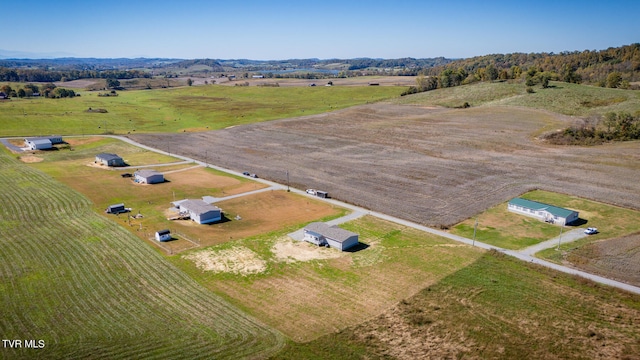 drone / aerial view featuring a rural view