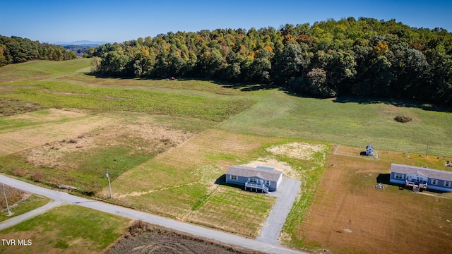 bird's eye view with a rural view