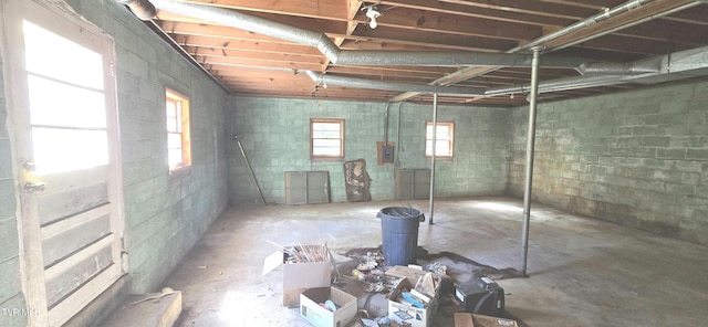 713 Woodhaven Dr, Johnson City, TN 37604 - below grade area featuring a healthy amount of sunlight, concrete block wall, and electric panel
